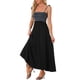 thumbnail image 4 of Vestido Smocked Inspire Chic para Mujer con Cuello Cuadrado, Estilo Boho, Tirantes Espagueti, Largo, Negro, Talla M, 4 of 6