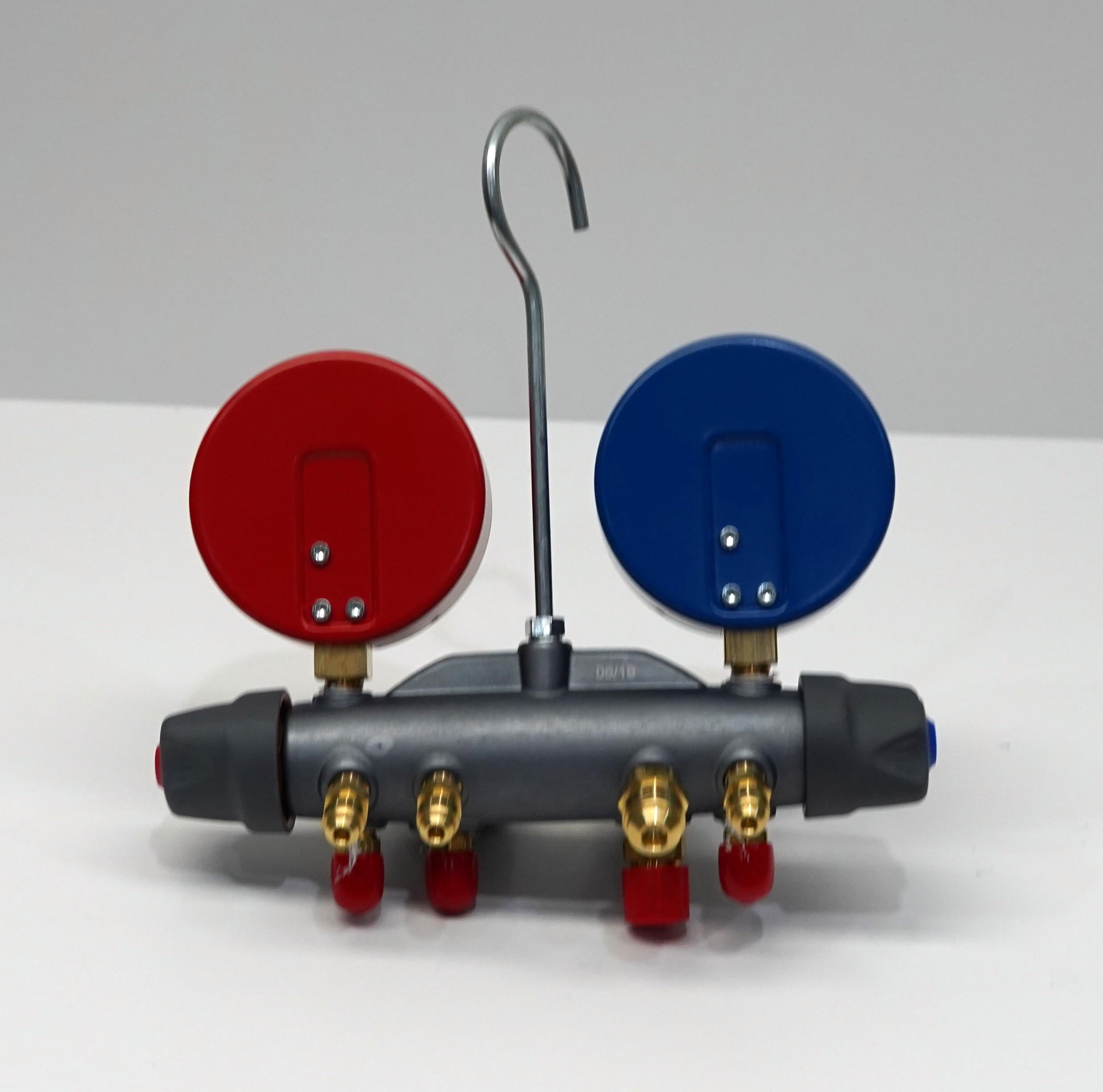 Yellow Jacket Mechanical Manifold Gauge Set,4-Valve 49963