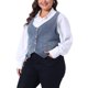 thumbnail image 4 of Chalecos de mezclilla para mujeres de tallas grandes Agnes Orinda, tops sin mangas, chaqueta casual de botón, 1X gris azul, 4 of 6