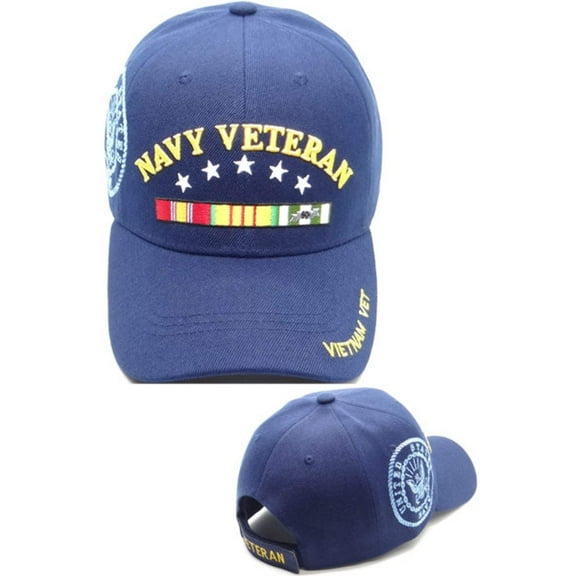 US Military Navy Vietnam Veteran Ribbon Blue Adjustable Baseball Hat Cap