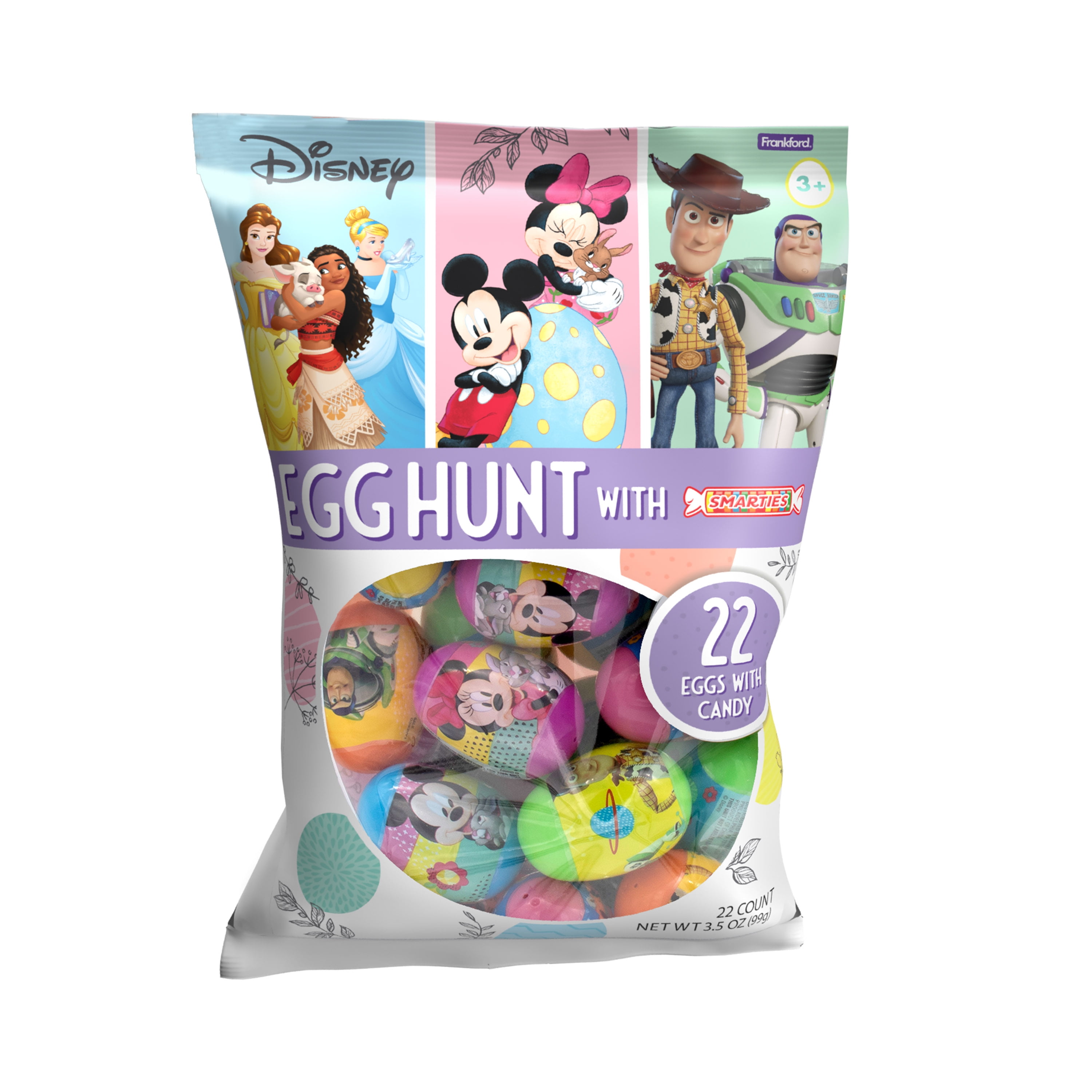 Frankford's Disney Egg Hunt with Smarties Candy, 22 Filled Eggs