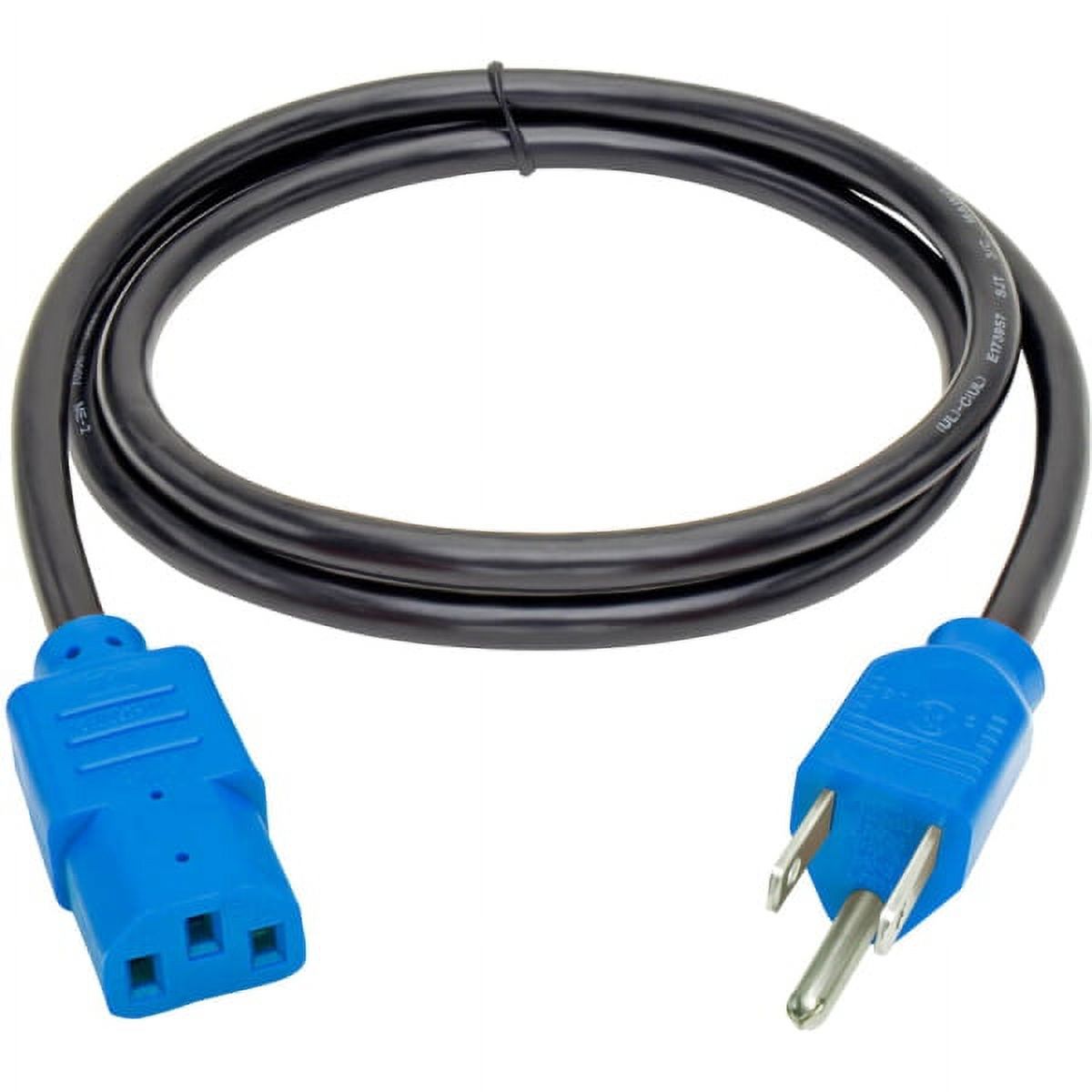 Tripp Lite P006-004-BL 18 AWG NEMA 5-15P to IEC-320-C13 Power Cord, Blue, 4' - image 2 of 4