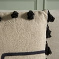 thumbnail image 4 of Safavieh Nara 16" x 16" Mid-Century Linen Decorative Pillows, Beige/Black, 4 of 4