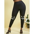 thumbnail image 3 of Rosegal Women's Grimace Print Halloween Plus Size Leggings, 3 of 5