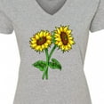 thumbnail image 4 of Inktastic Pair of Sunflowers Women's V-Neck T-Shirt, 4 of 5