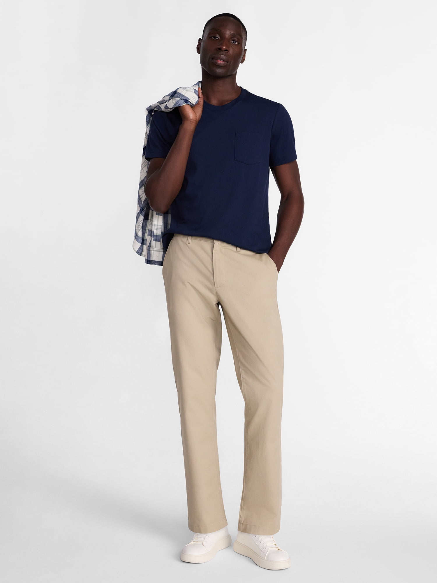 George Men's Classic Chino Pants with Flat Front, Sizes 28-56