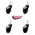 thumbnail image 2 of 3 Inch Black Hooded Neoprene Rubber 12mm Threaded Stem Casters Set 4 SCC, 2 of 2