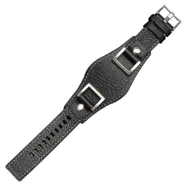 24MM Black Brown Cowhide Leather Watch Strap Band For FOSSIL JR1157 Watches