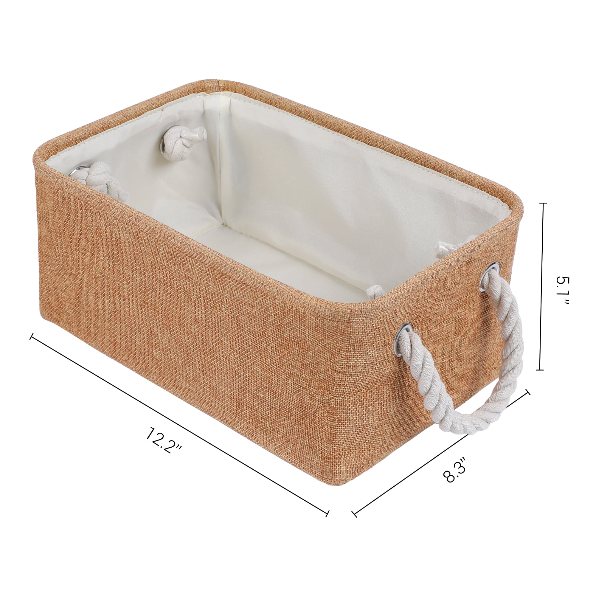 Unique Bargains Storage Bin with Handles for Closet Organizers Rose Gold 12.2"x8.3"x5.1"