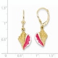 thumbnail image 3 of 14k Yellow Gold Solid Enameled Conch Shell Leverback Earrings, 3 of 7