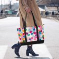 thumbnail image 4 of FORMRS Canvas Laptop Tote Bag for Women with 15.6" Computer Compartments Shoulder Handbag, Light Colorful Circles, 4 of 7
