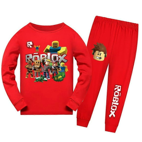 Ensemble de Pyjamas Imprimés Jeu Roblox pour Garçons et Filles T-shirt Hauts Pantalons Pyjamas Vêtements de Nuit