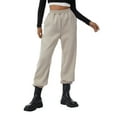 thumbnail image 2 of KOMOO Women Cinch Bottom Sweatpants Fleece Lined Elastic Waisted Drawstring Joggers Athletic Baggy Long Pants, 2 of 9