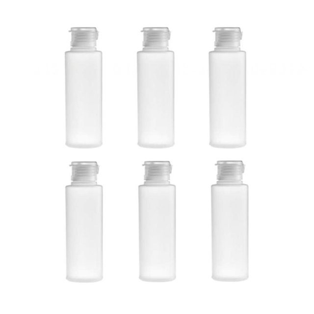 6pcs Empty Travel Bottle Clear Plastic Travel Bottles 50ML for