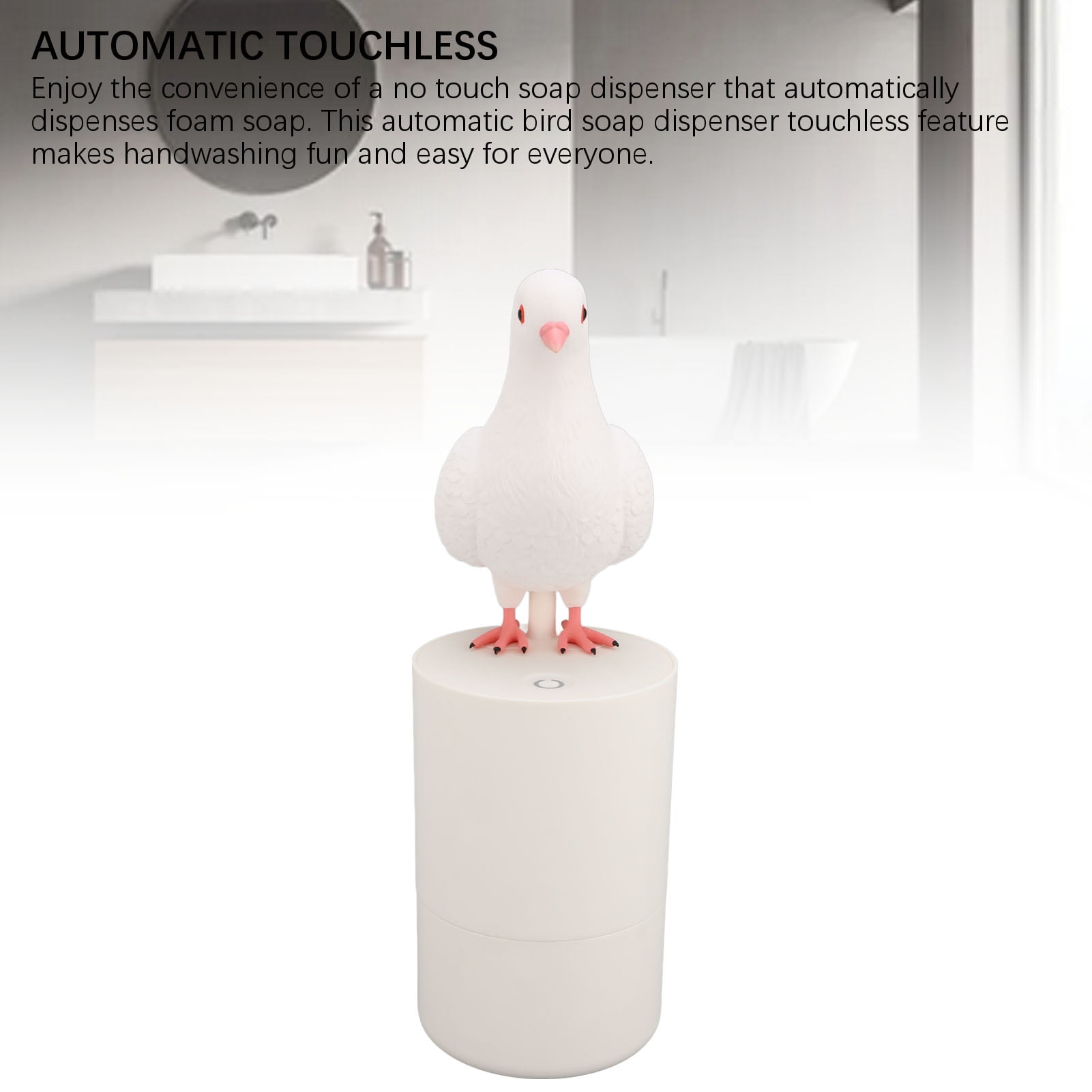 Suodoka Automatic Foaming Soap Dispenser Touchless Induction Foam Hand Washer for Kitchen Bathroom Bird Design, 13 Inches / 33 cm Height