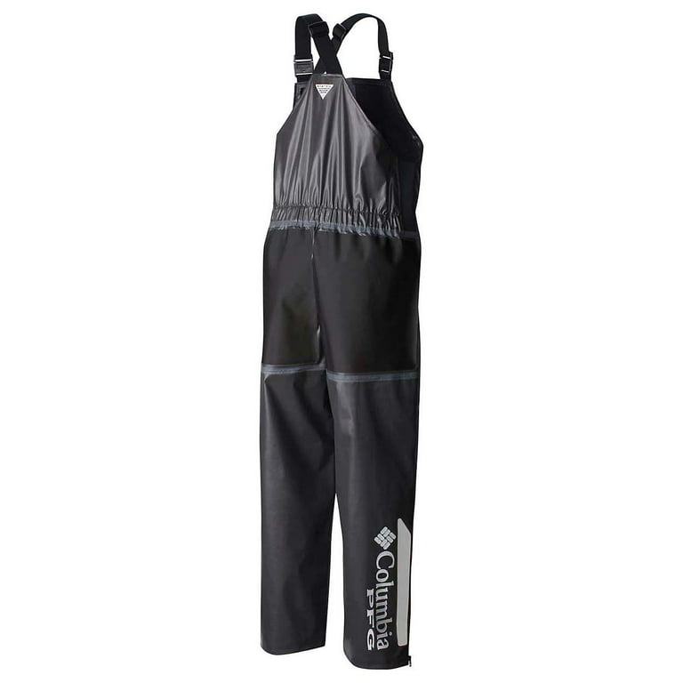 Columbia Men's PFG Force 12 Waterproof seam sealed Fishing Bib Overalls  Pants (XX-Large, Grey/Black) 