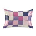 thumbnail image 7 of Yayeee Pillowcase King Size Set of 2 Satin Wrinkle Resistant Pillow Case, Pink and Purple Plaid Pattern, 7 of 7
