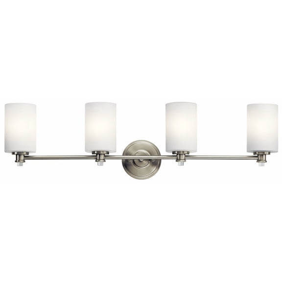 45924NI Kichler Lighting Joelson - 4 Light Swing Arm Bath Vanity Approved for Damp Locations - with Transitional inspirations - 9.25 inches tall by 34