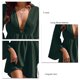 thumbnail image 4 of Vestido corto de mujer con cuello en V profundo y empalme de malla con dobladillo irregular y mangas largas acampanadas vestido de verano, 4 of 5