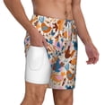 thumbnail image 3 of Balery Cute Chickens Mens Swim Trunks Swim Shorts for Men Quick Dry Inseam Beach Shorts with Compression Liner Pocket-Medium, 3 of 9