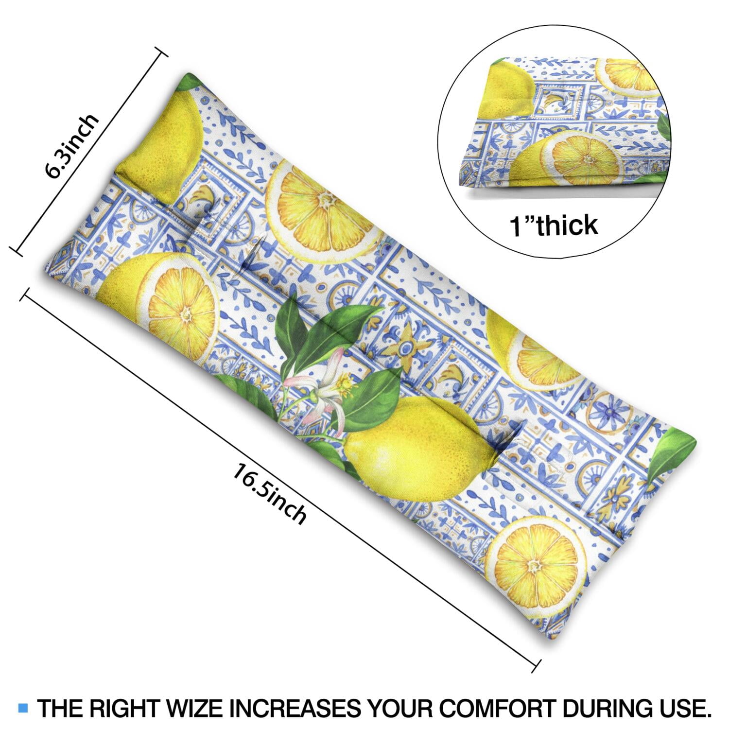 Summer Yellow Lemon Seatbelt Pillow - Post-Surgery Mastectomy & Chest Surgery Recovery Cushion - Soft Floral Car Travel Pillow