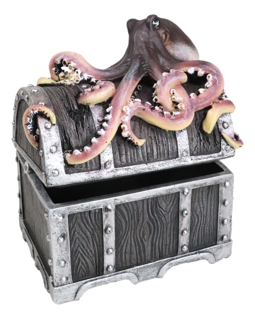 Nautical Marine Ocean Octopus Kraken Guarding Treasure Chest