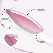 Salon Perfect Artificial Fake Press On Nails, 382 Glass Violet, Short Almond, File, Glue, and Prep Pad Included, 30 Nails