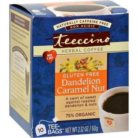 Teeccino Coffee Tee Bags - Organic - Dandelion Caramel Nut Herbal - 10 (Top 10 Best Ground Coffee)