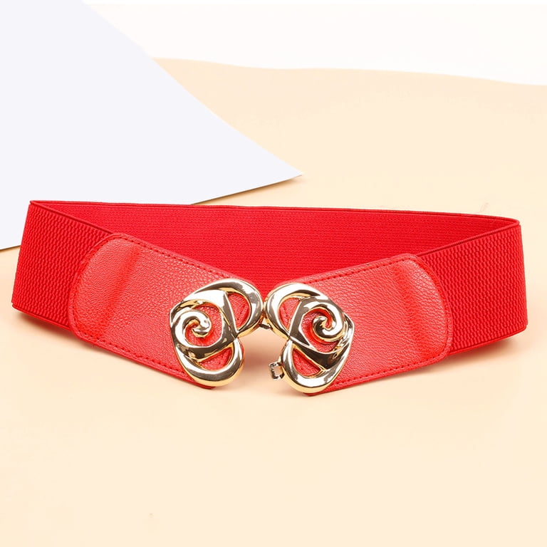 FUNUONY Women Wide Elastic Belt Ladies Stretch Dress Belt  display picture 1