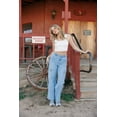 thumbnail image 6 of KHAKI & BLUE Women's Low Rise Wide Leg Cargo Jeans With Side Flap Pocket, Waist Tab And Tack Button, 6 of 8