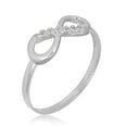 thumbnail image 2 of AVORA 10K White Gold Simulated Diamond CZ Infinity Fashion Ring  - Size 6, 2 of 5