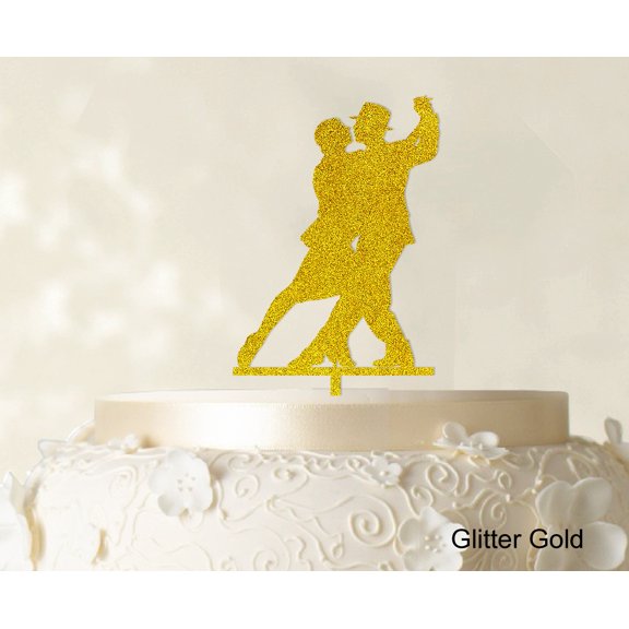 "Silhouette Couple Cake Topper Wedding Cake Topper Cake Decorations Color Option Available 6""-7"" Inches Wide"