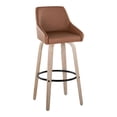 thumbnail image 4 of Hannah 30" Fixed-Height Barstool Set of 2, Bar Stools Swivel, Bar Chairs, Swivel Bar Stools Set of 2 with Back, Bar Stools for Kitchen Island (Camel Faux Leather), 4 of 6