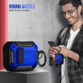 thumbnail image 4 of Airpod Pro Case Cover With Secure Lock Clip, Military Armor Series Full-Body Rugged Hard Shell for Men Women with Keychain Carabiner，Shockproof Protective Case for AirPod Pro,Carbon Fiber,blue, 4 of 5