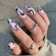 thumbnail image 1 of 24-Pack Women's Pressed Nails Fake Long Lines Black and White Water Wave Lines Color Block Wavy Nail Art DIY Manicure Tools Full Coverage Nail Sticker, 1 of 5