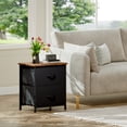thumbnail image 5 of Eunos Small Nightstand for Bedroom with 2 Fabric Drawer, Bedside Table End Table for Closet, Black Rustic Brown, 5 of 8