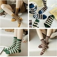 thumbnail image 6 of 5 Pairs Retro Style Colorful Striped Socks, Cute Athletic Crew socks for Women, 6 of 6