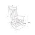 thumbnail image 2 of White Wood Porch Rocker Outdoor Rocking Chair - Easy Assembly, 2 of 11