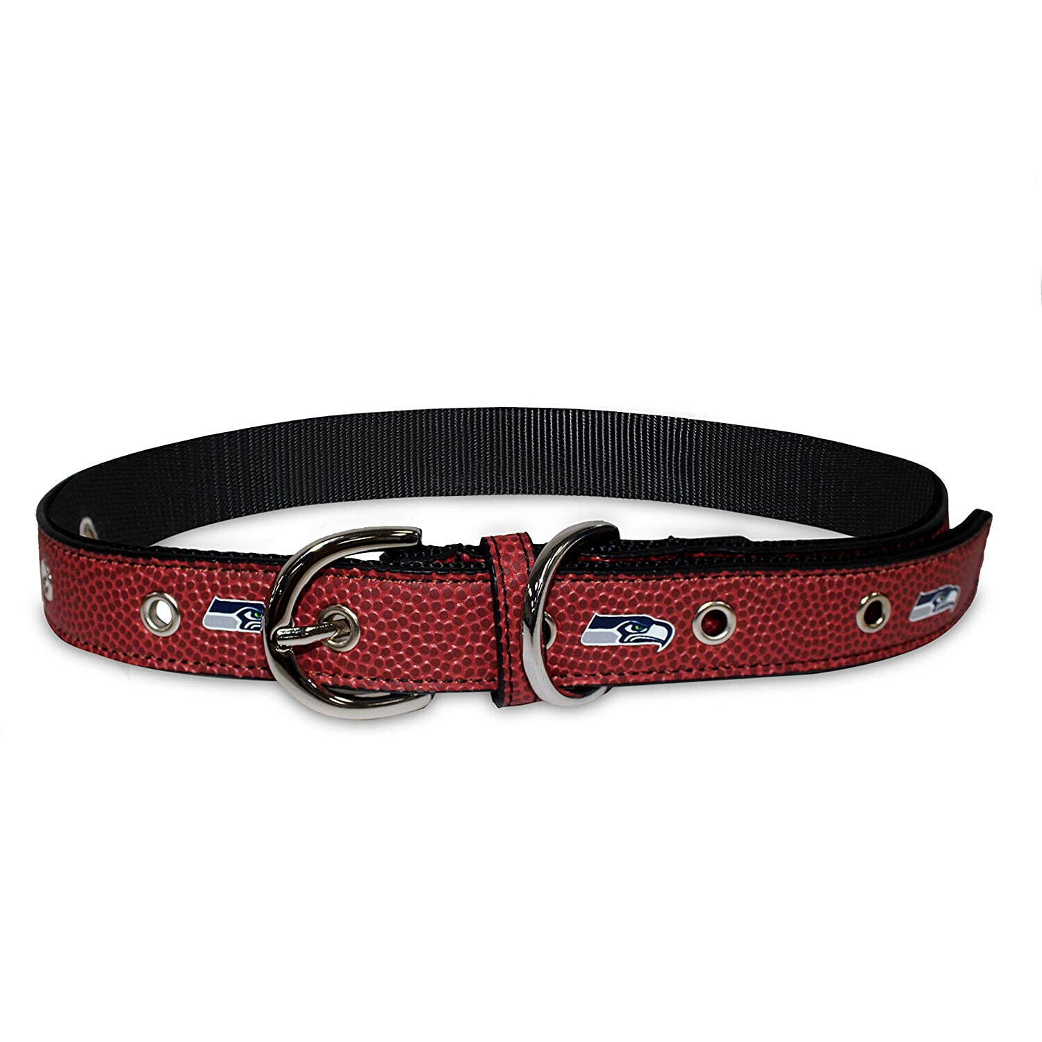 Pets First NFL Seattle Seahawks Best Dog Collar NFL Signature PRO PVC-Leather Premium - Medium
