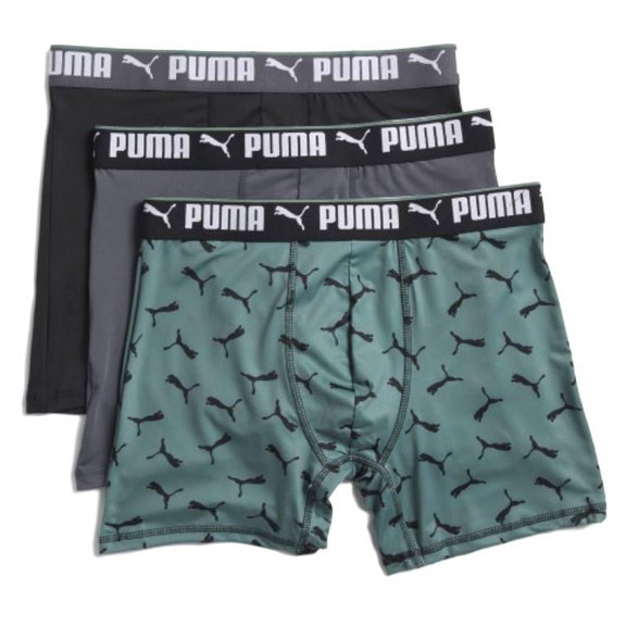 PUMA MEN'S 3 PACK - PHG 243 841 GREEN - LARGE - UNDERWEAR X3 BOXER BRIEF