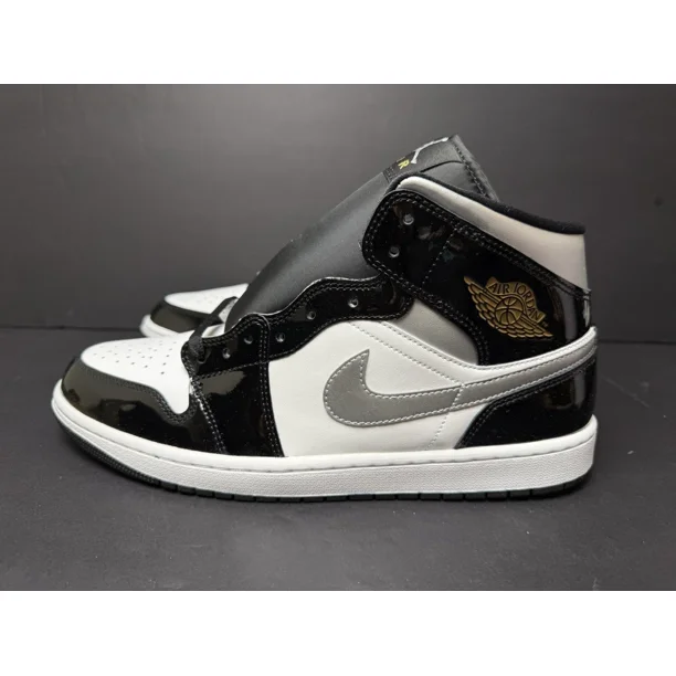 Men’s Size 7 - A i r-Jor-dan 1 SE Mid Black White Metallic Silver HV0789-010