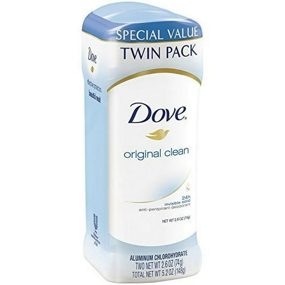 Dove Antiperspirant Deodorant Original Clean Invisible Solid, 2.6 oz, 4 Pack