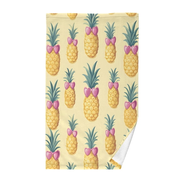 Yayeee 100% Cotton Hand Towels for Bathroom 16" x 28" Soft Absorbent Kitchen Towel, Pineapple Love