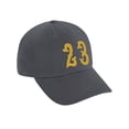 thumbnail image 3 of Daxton 3D Vintage Custom Number Low Profile Adjustable Baseball Dad Hat Cap, Charcoal Gold, 23, 3 of 4