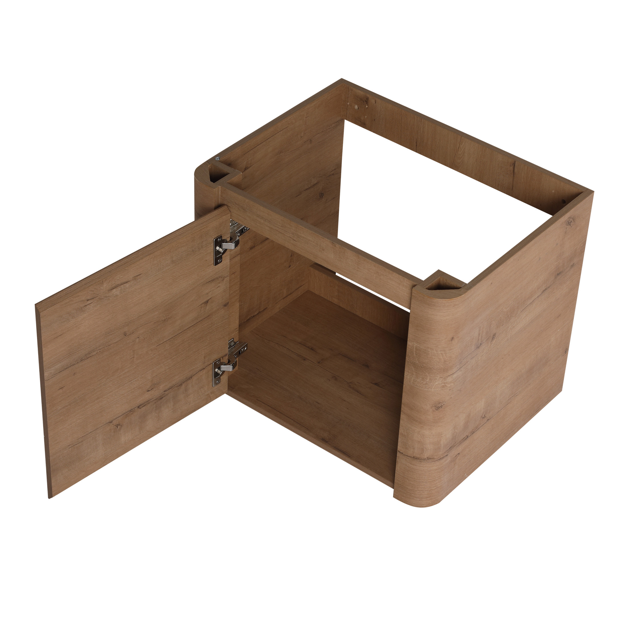 Noble House 24" Floating Bathroom Vanity with Ceramic Sink, Plywood Soft-Close Door, Rounded Edges, Imitative Oak