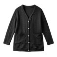 thumbnail image 4 of Rggeeun Oversized Cardigan Sweaters for Women Cable Knit Cardigan Long Sleeve Open Front Outerwear Casual Knit Tops with Pockets Daily Wear Simple,Black,2XL, 4 of 4
