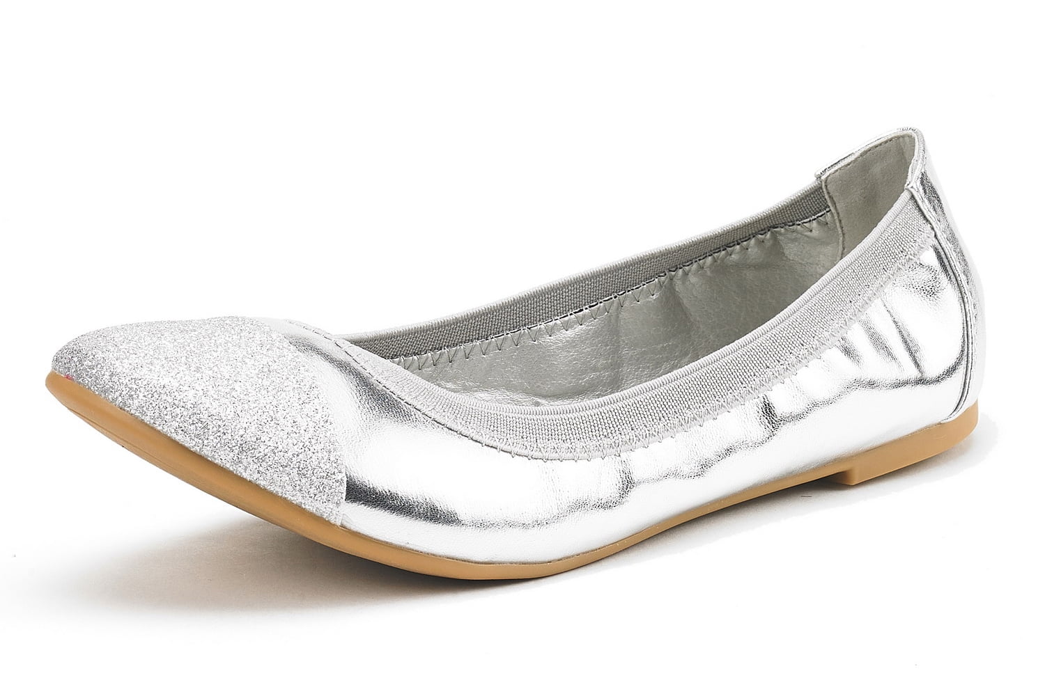 Shoes Ballerinas Lands’ End Lands\u2019 End Classic Ballet Flats silver-colored casual look 