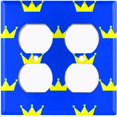 thumbnail image 3 of Metal Light Switch Plate Cover King Queen Crown Blue Yellow KIN010, 3 of 13