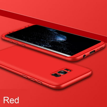 Full Body Protection - Galaxy S8 Case, AIcase 3 in 1 360 Full Body Protection Shockproof Hybrid Armor Hard Thin Protective Case Cover for Samsung Galaxy S8 - Red