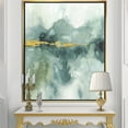 thumbnail image 2 of Designart ' Blue Watercolor Impression with Gold ' Traditional Framed Canvas, 2 of 3